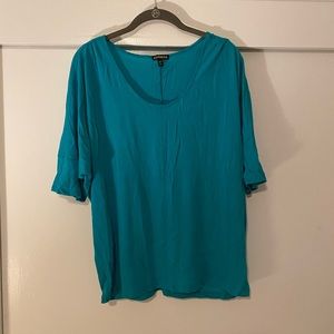 Turquoise bat wing top